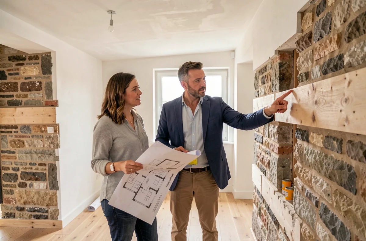 Baroin Et Pimienta, architecture et rénovation dans le 93 avec deux architectes en visite de chantier dans un appartement rénové