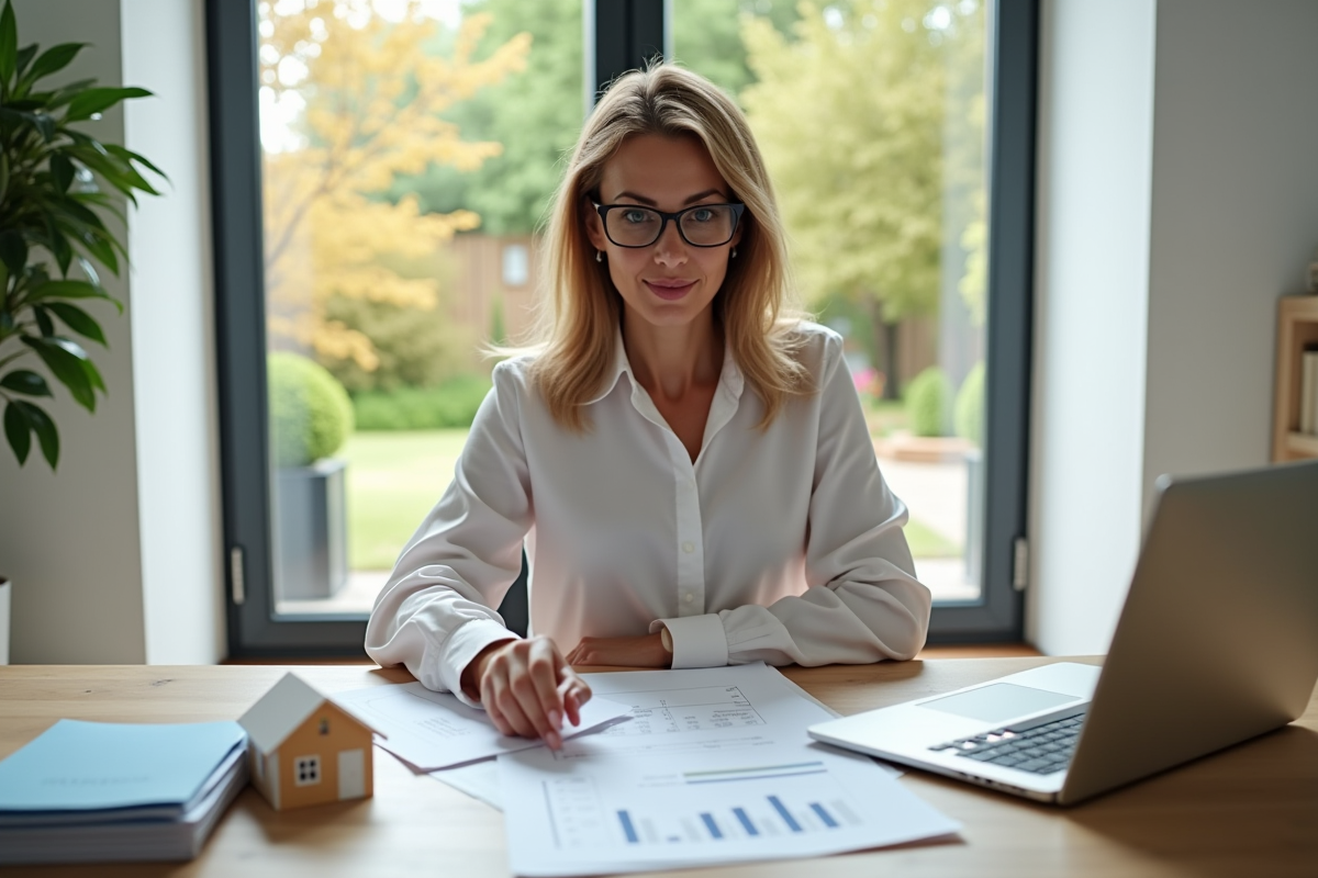 Femme comptable analysant des documents financiers