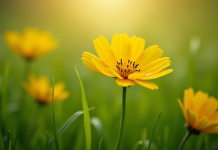 Fleur de bouton d ornement avec rosée du matin