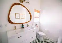 white wooden cabinet sink