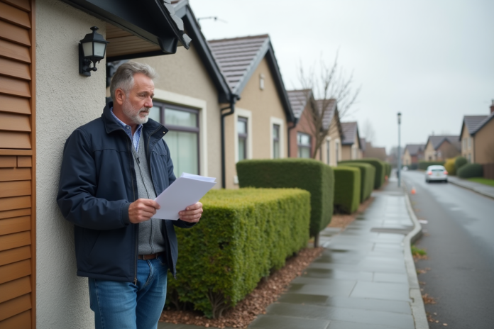 Homme devant sa maison avec isolation moderne