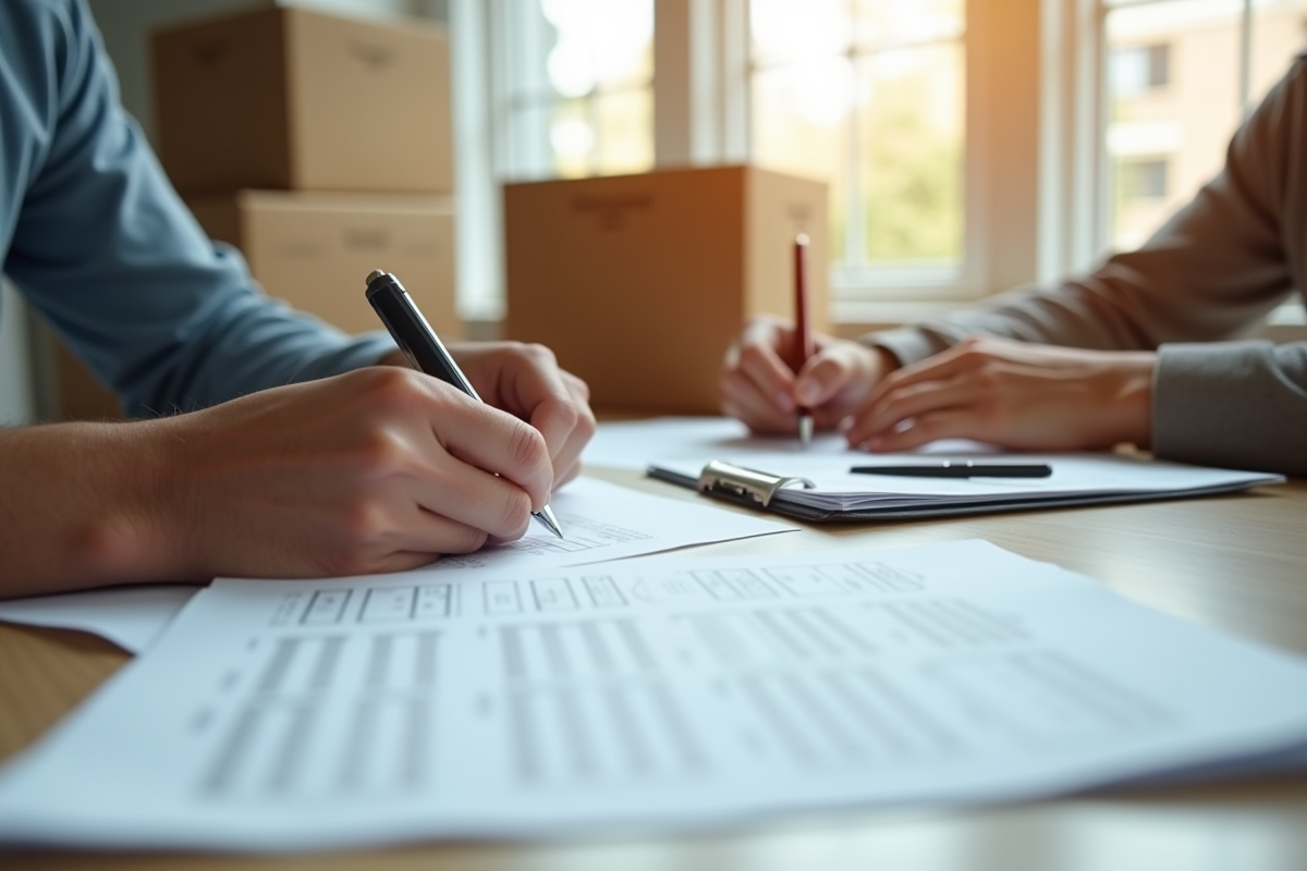 Mains remplissant des papiers d
